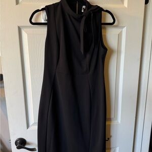 Calvin Klein Black Midi Dress with Bow Detail